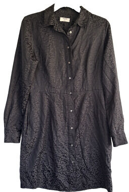UNTUCKIT Long Sleeve Black Button up Shirt Dress Tunic Womens 4